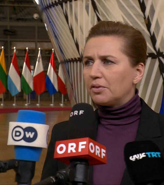 EU-Sondergipfel: Doorstep von Mette Frederiksen