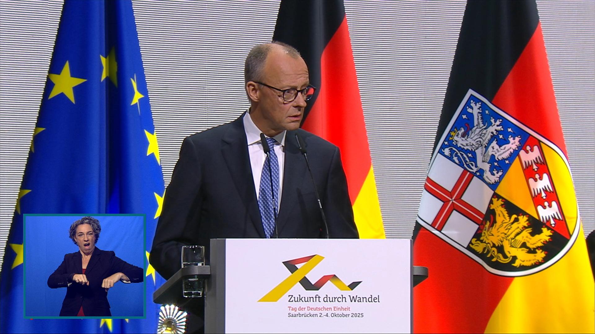 Festakt zum Tag der Deutschen Einheit mit u.a. Bundeskanzler Merz (CDU)