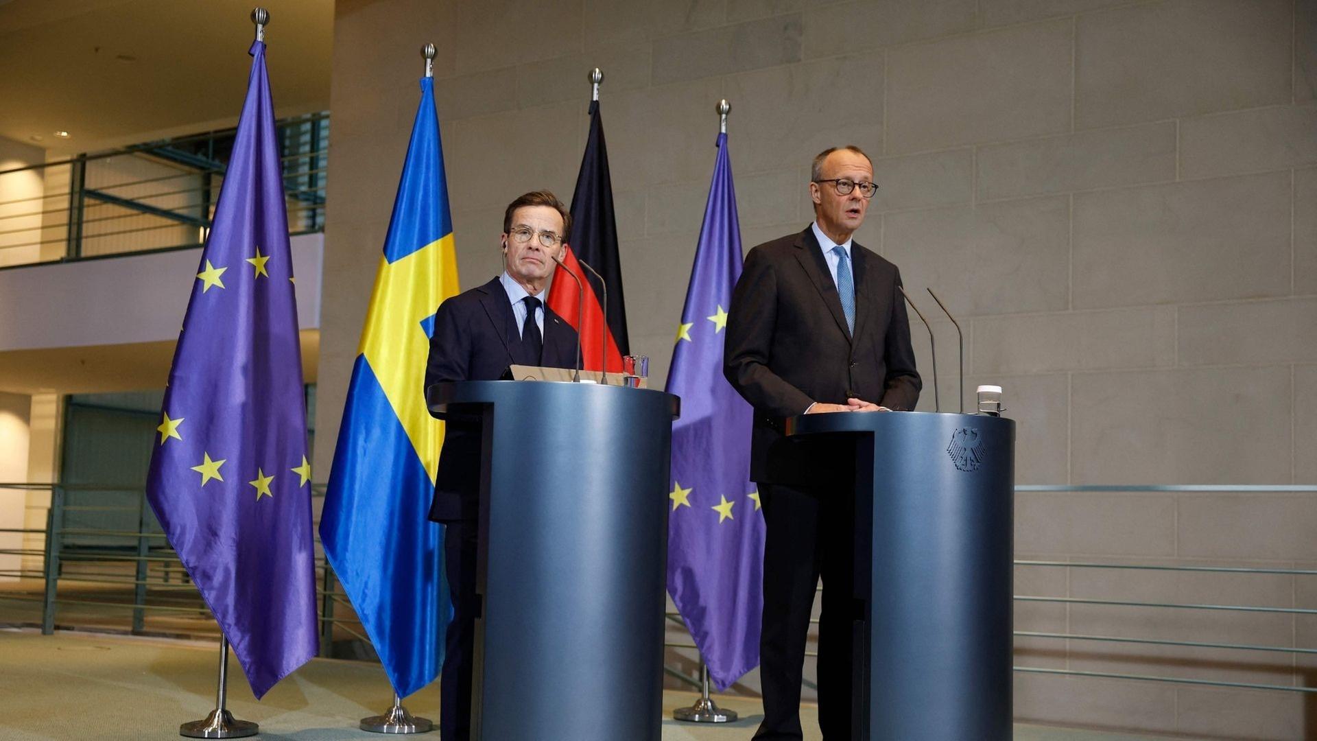 Friedrich Merz empfängt schwedischen Ministerpräsidenten Ulf Kristersson