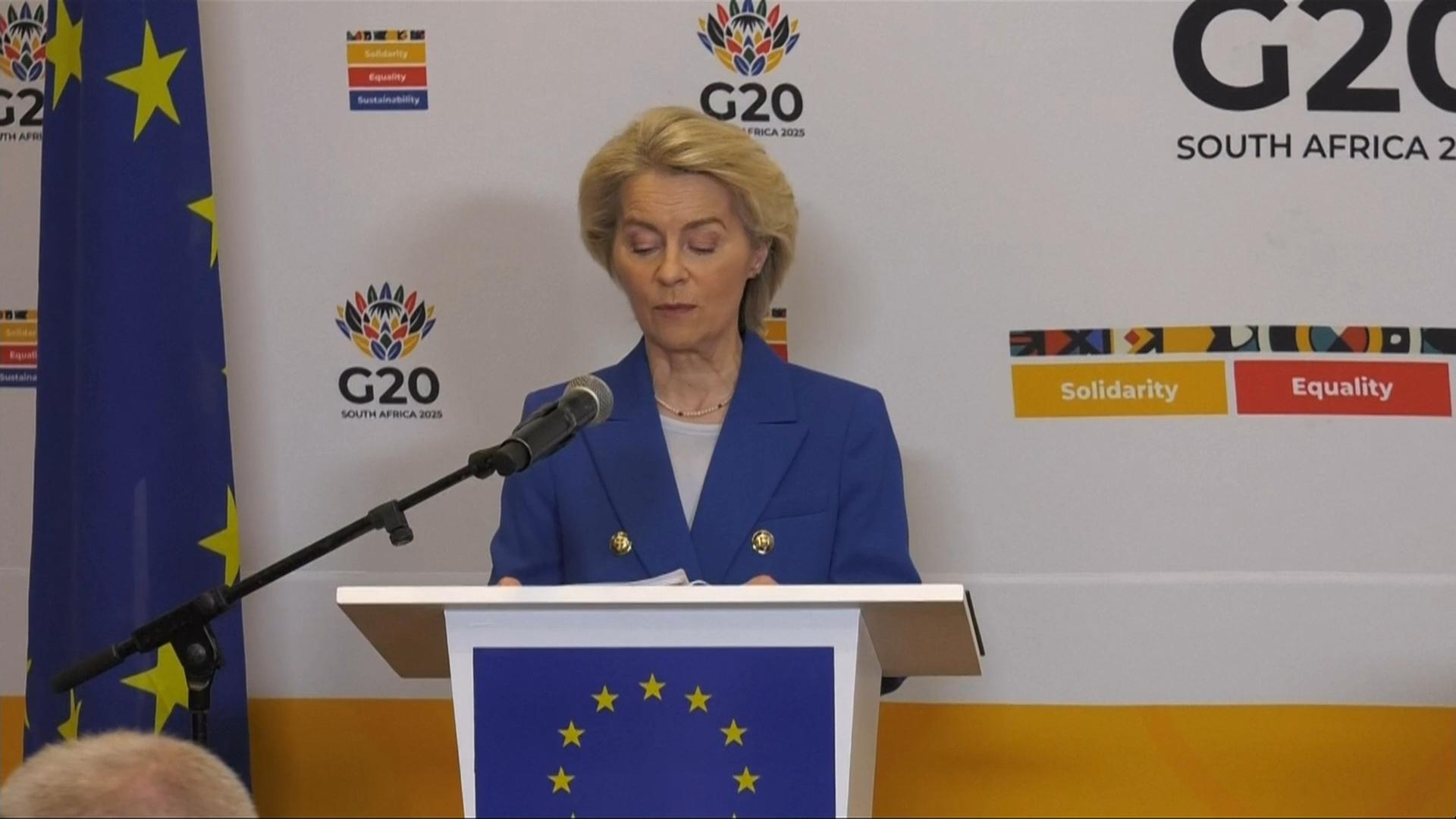 G20-Gipfel: Pressekonferenz von Ursula von der Leyen und Antonio Costa