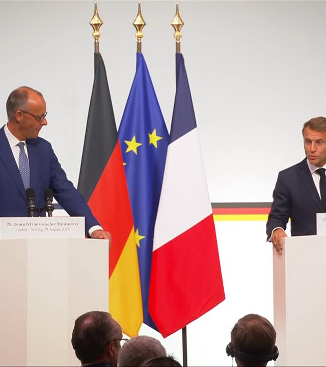 Macron und Merz nach Ministerrat
