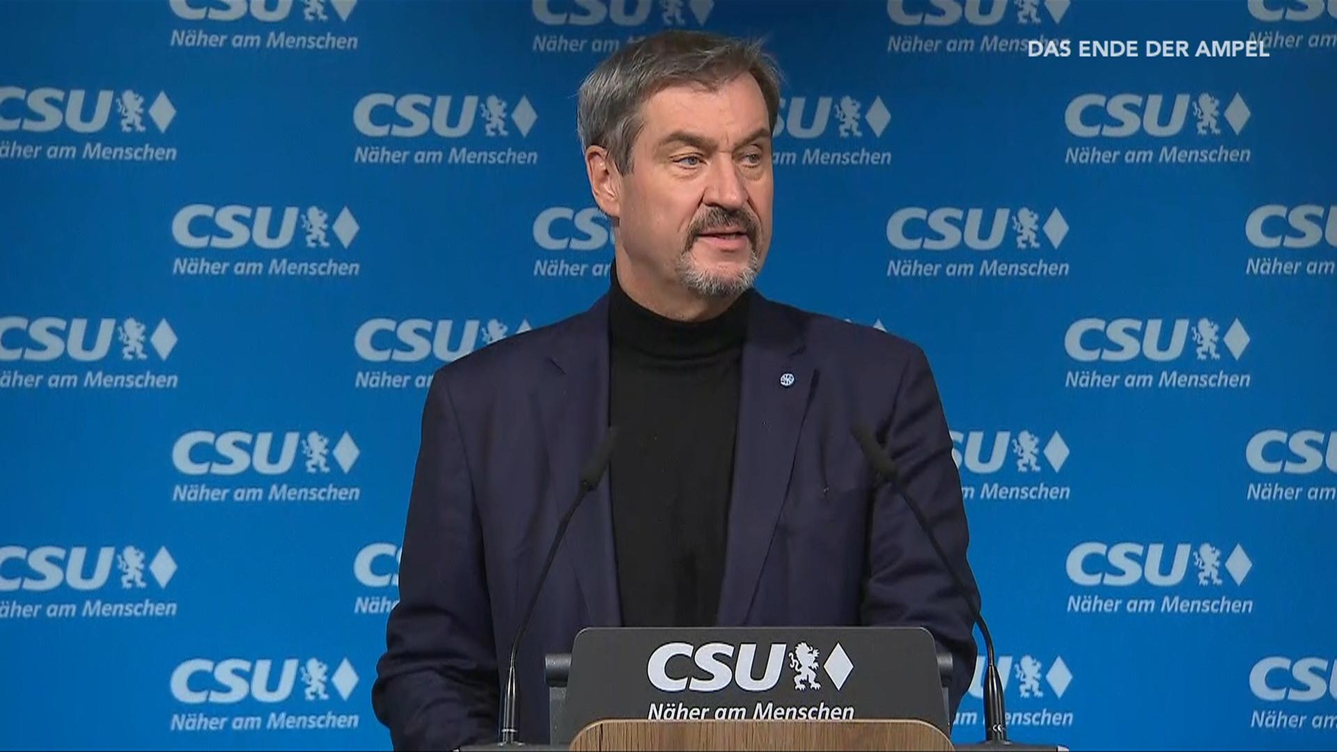 Markus Söder zum Ende der Koalition