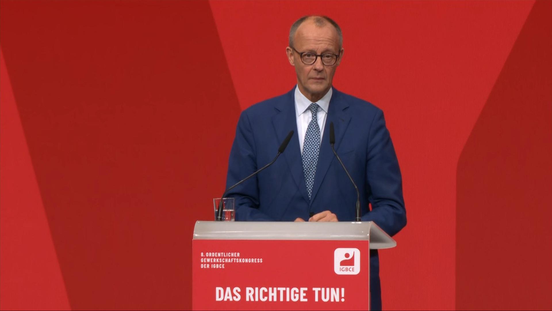 Merz beim IGBCE-Kongress