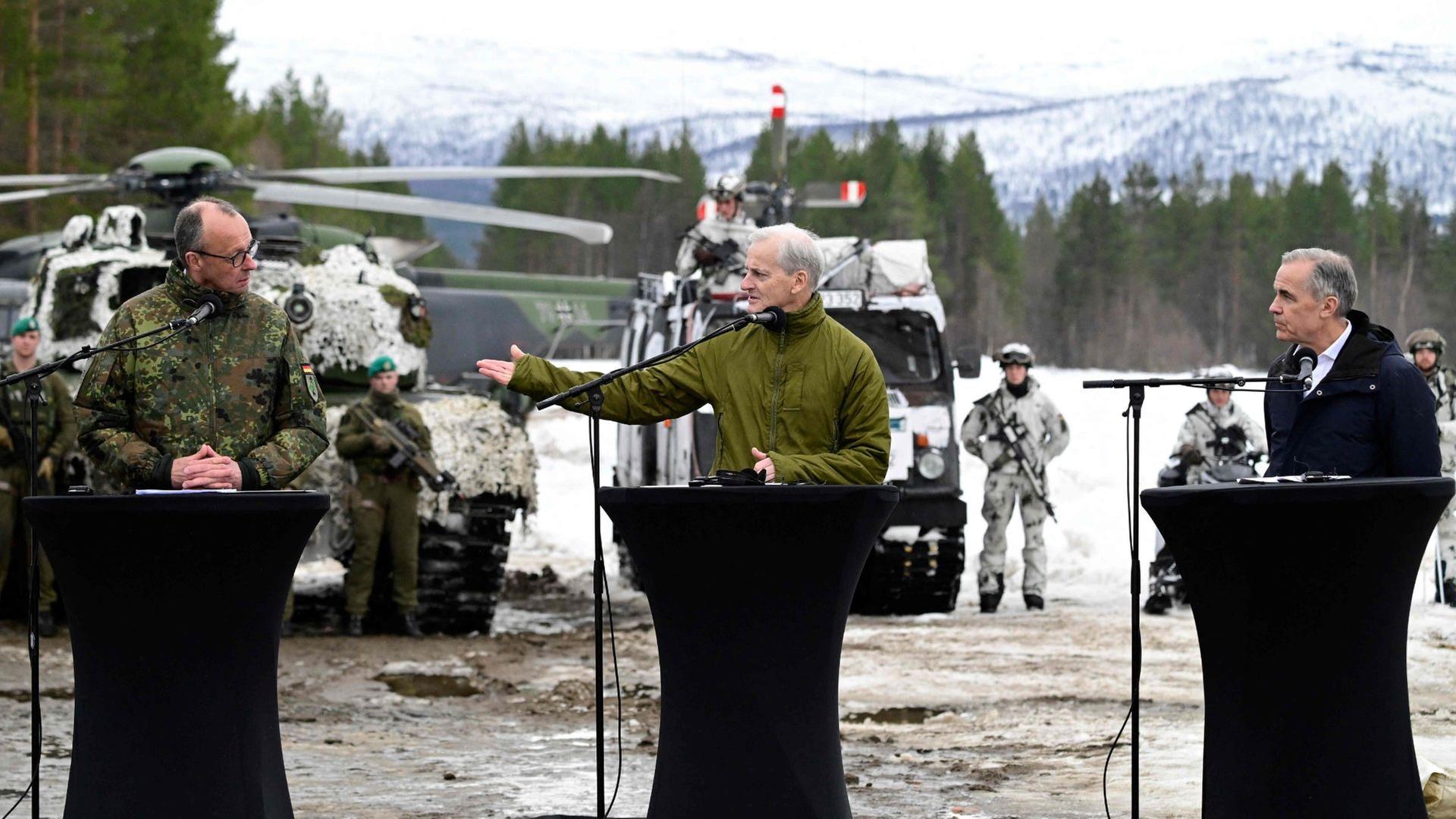 Merz in Norwegen: Pressekonferenz nach NATO-Übung