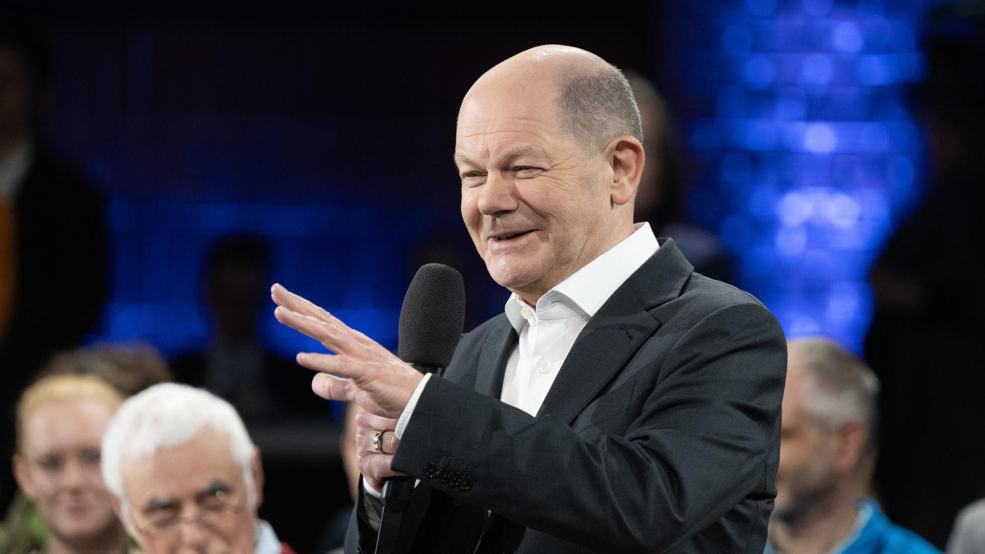 Olaf Scholz beim Kanzlergespräch