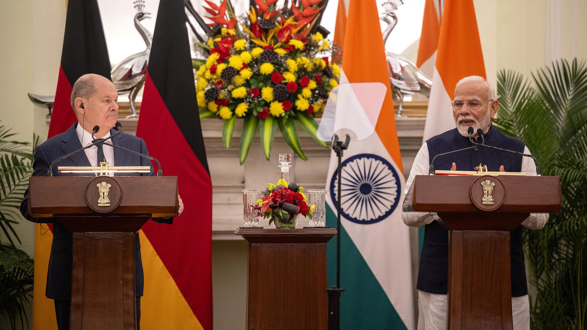 Olaf Scholz trifft Narendra Modi