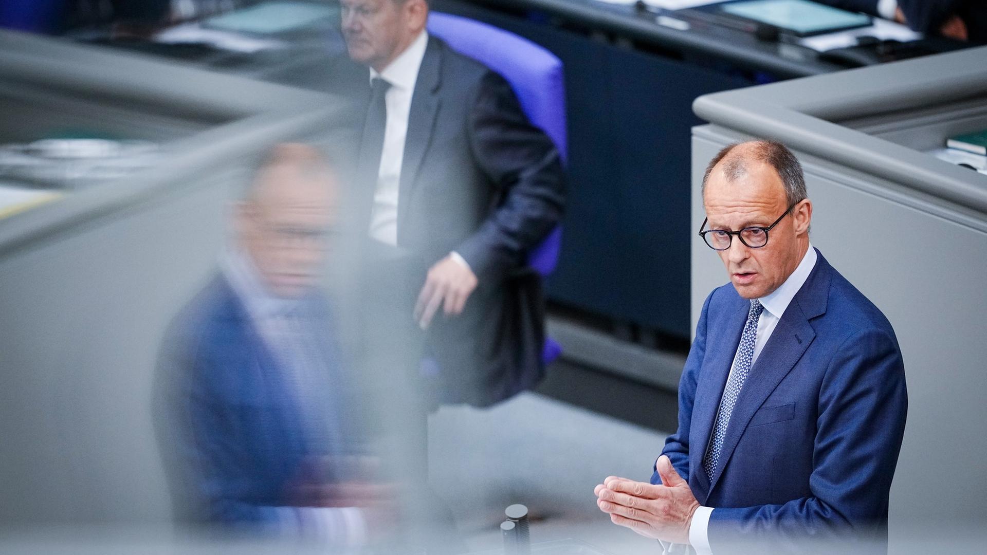 Oppositionsführer Merz in der Generaldebtte