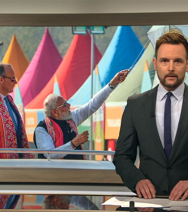 phoenix der tag: Merz zu Besuch in Indien. Anhaltende Proteste im Iran.