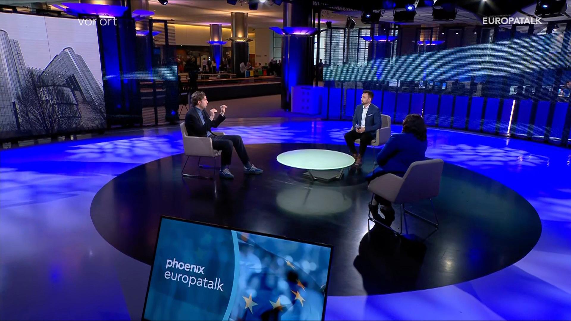 phoenix #europatalk mit Lena Düpont (EVP) und Damian Boeselager (Volt/EfA)