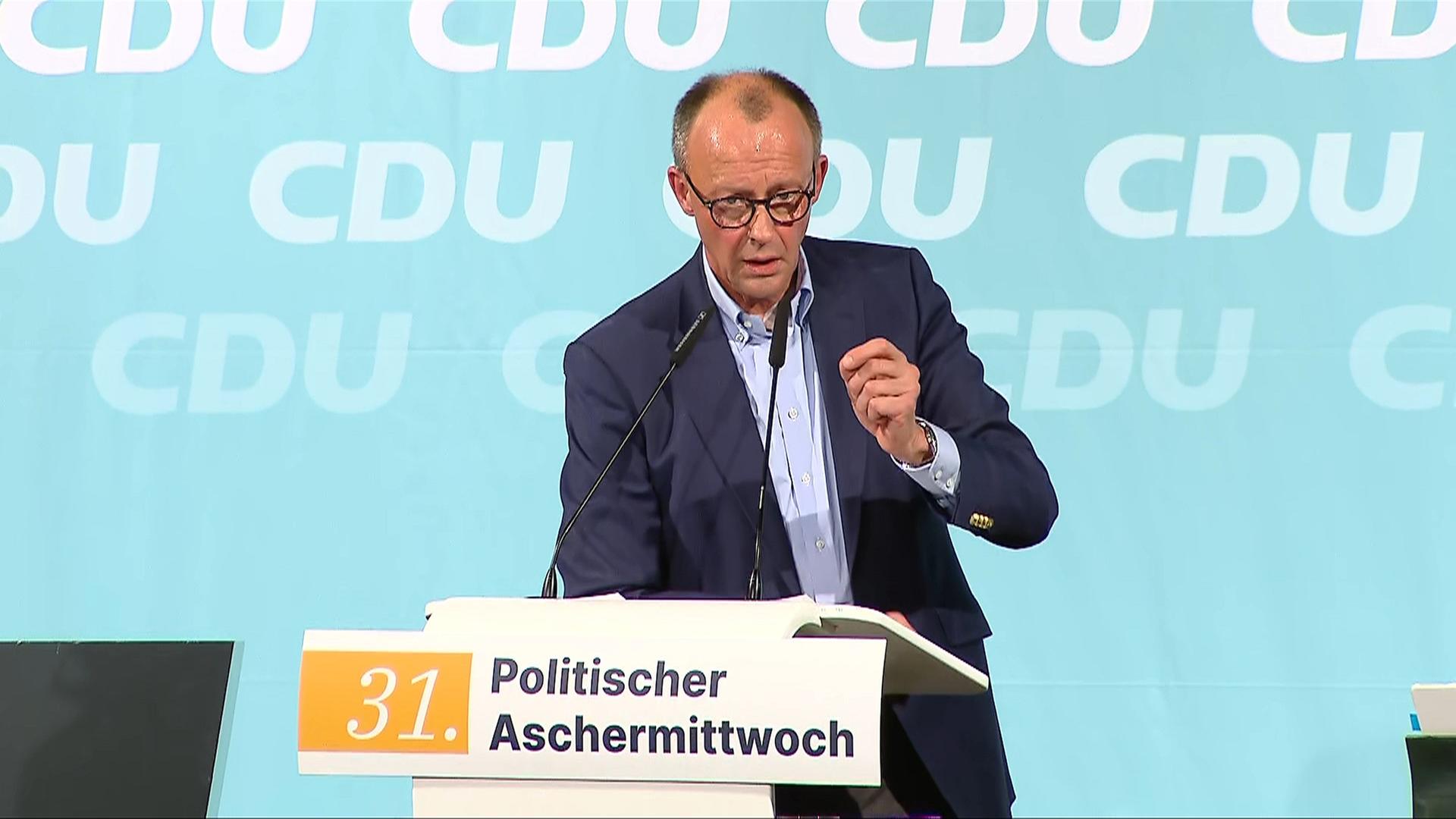 Pol. Aschermittwoch: Rede von Friedrich Merz