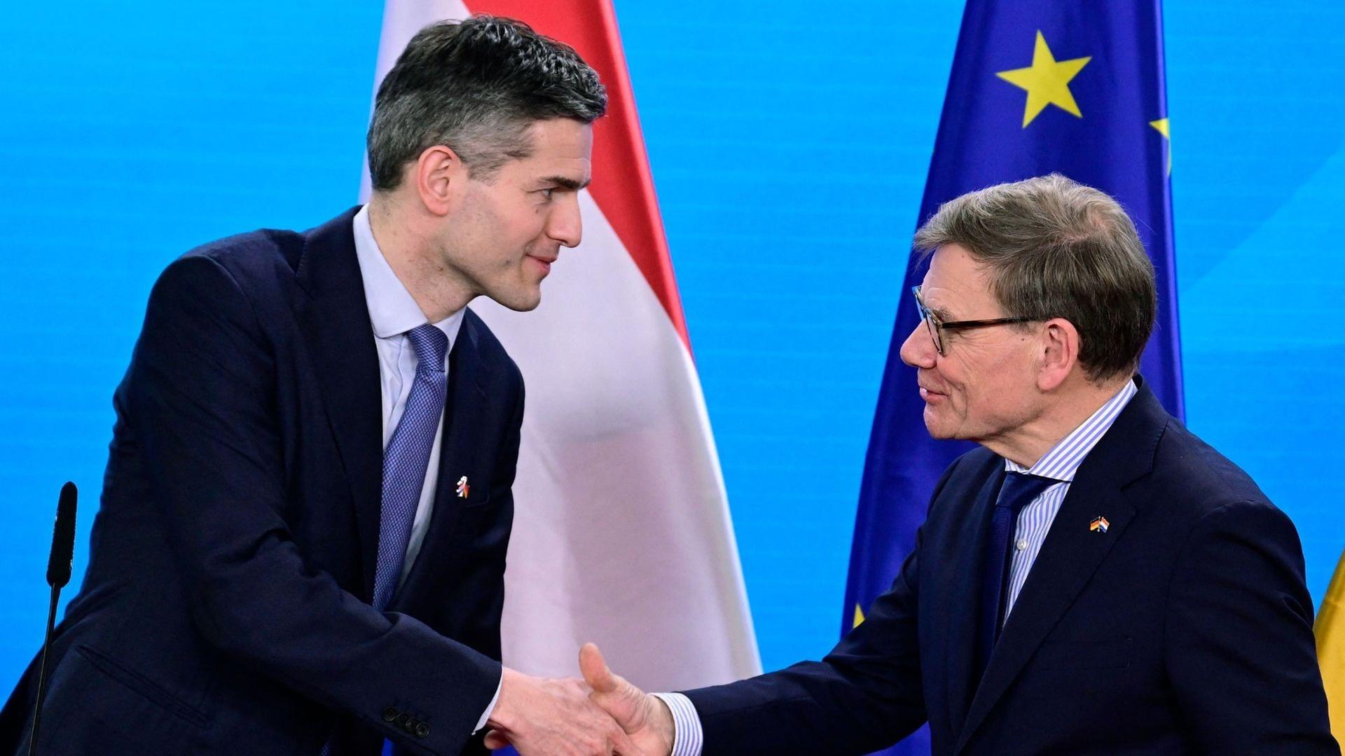 Pressekonferenz mit Außenminister Johann Wadephul (CDU) und dem niederländischen Außenminister Tom Berendsen