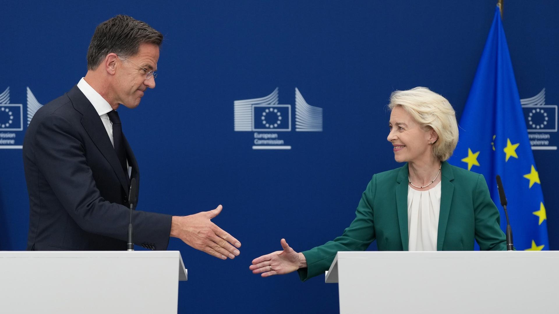 Pressekonferenz mit Ursula von der Leyen und Mark Rutte
