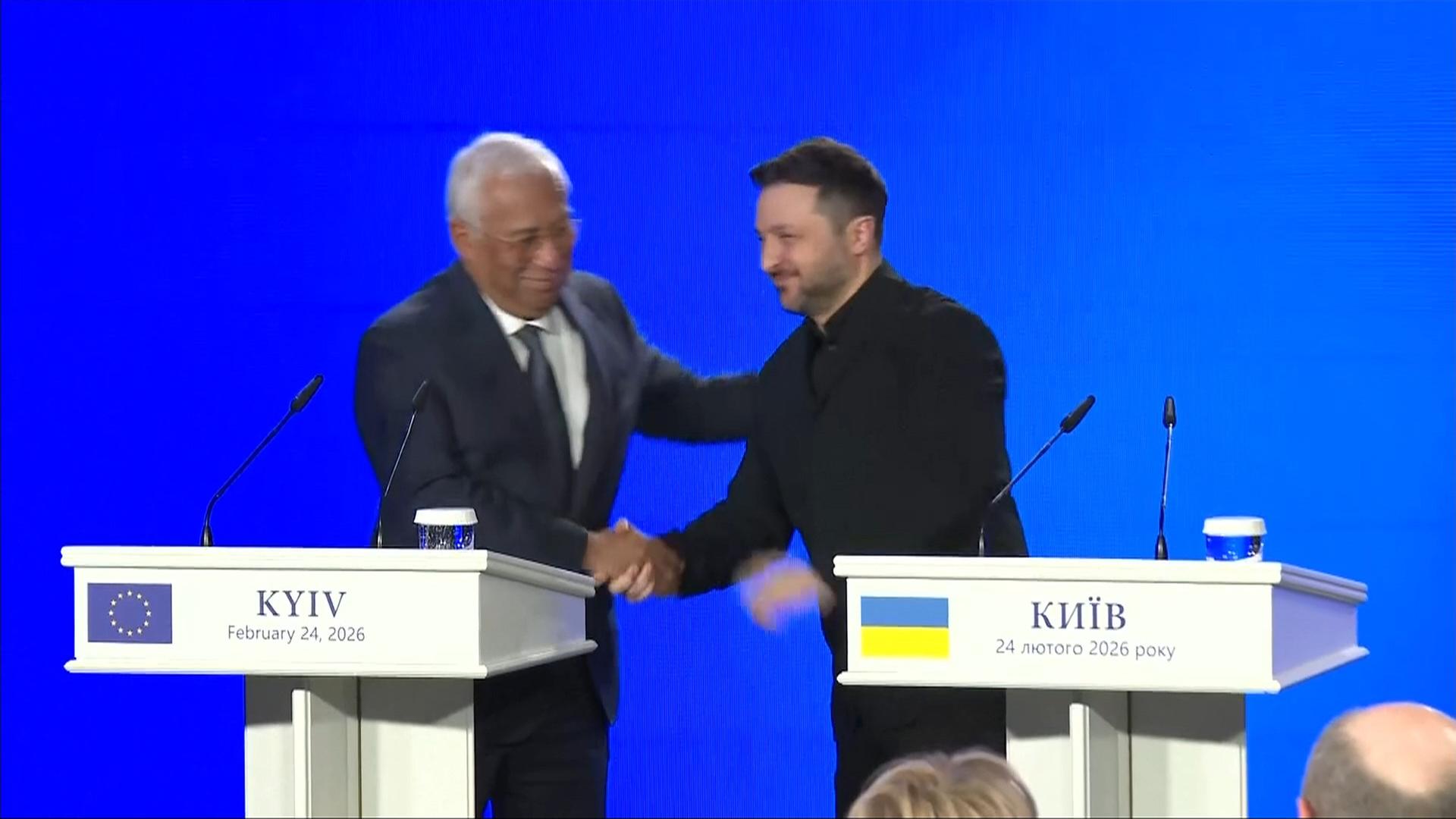 Pressekonferenz Selenskyj, von der Leyen und Costa