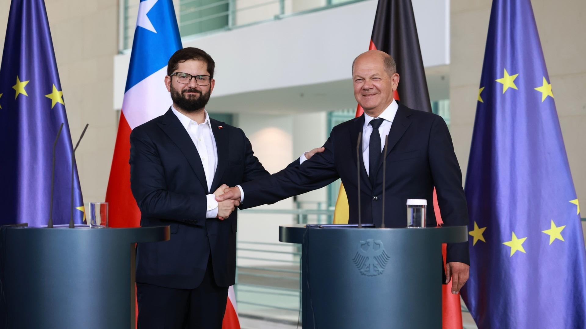 Pressekonferenz von Olaf Scholz und Gabriel Boric
