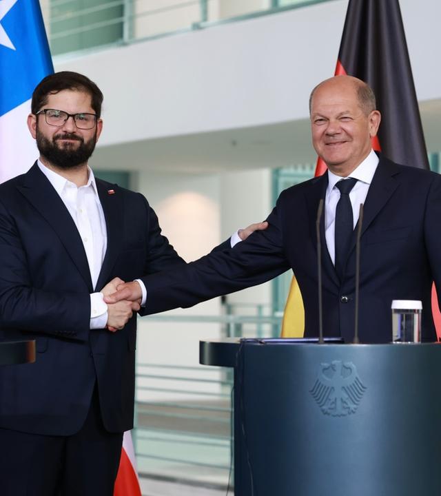 Pressekonferenz von Olaf Scholz und Gabriel Boric