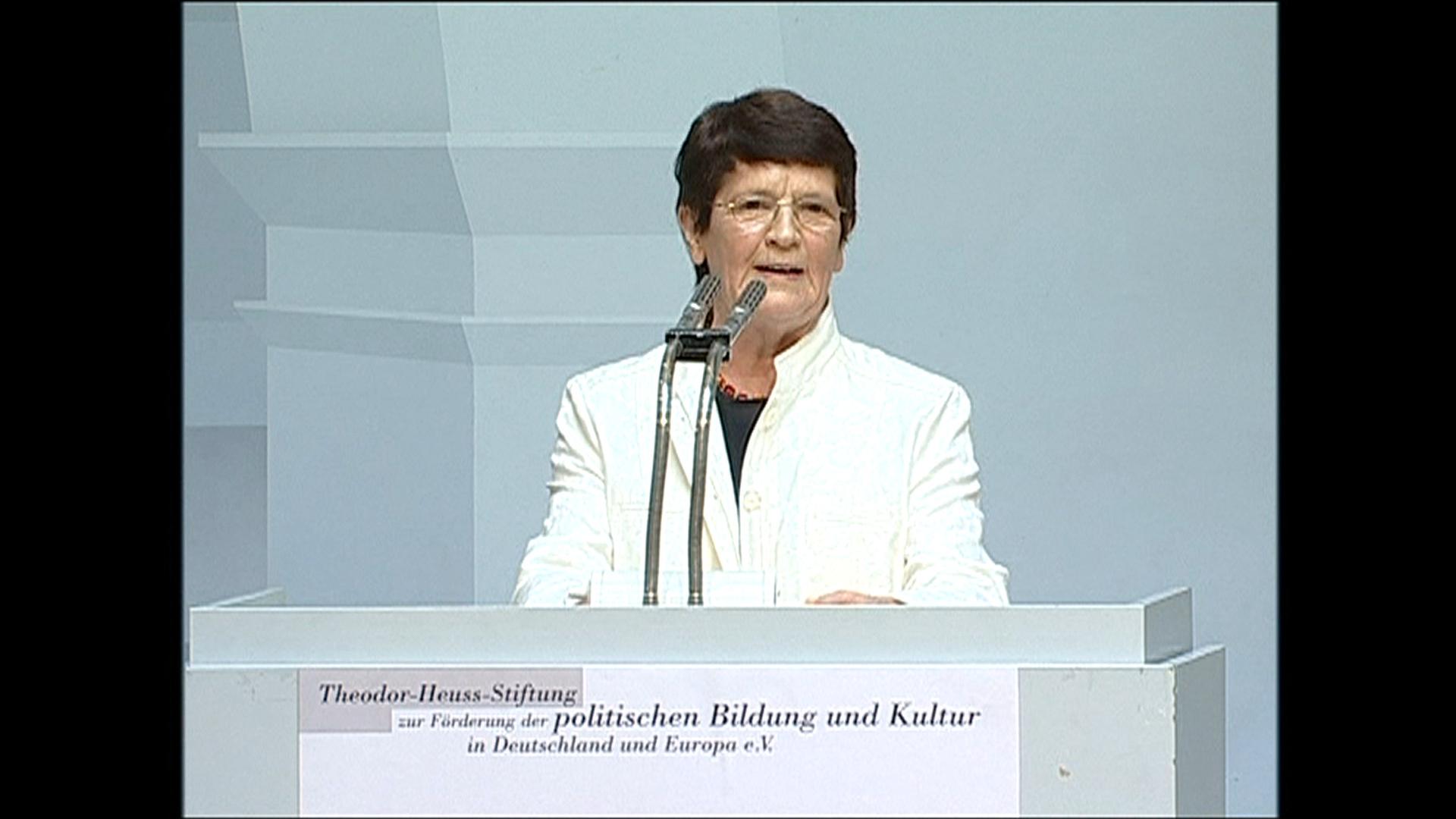 Rita Süssmuth erhält Theodor-Heuss-Preis