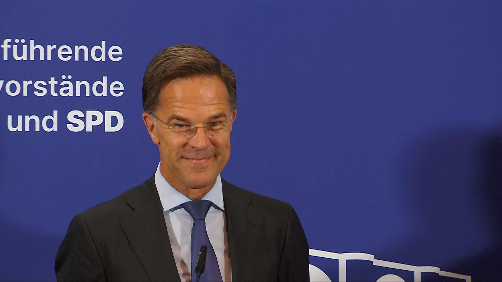 Rutte zu Gast bei Union-SPD-Klausur
