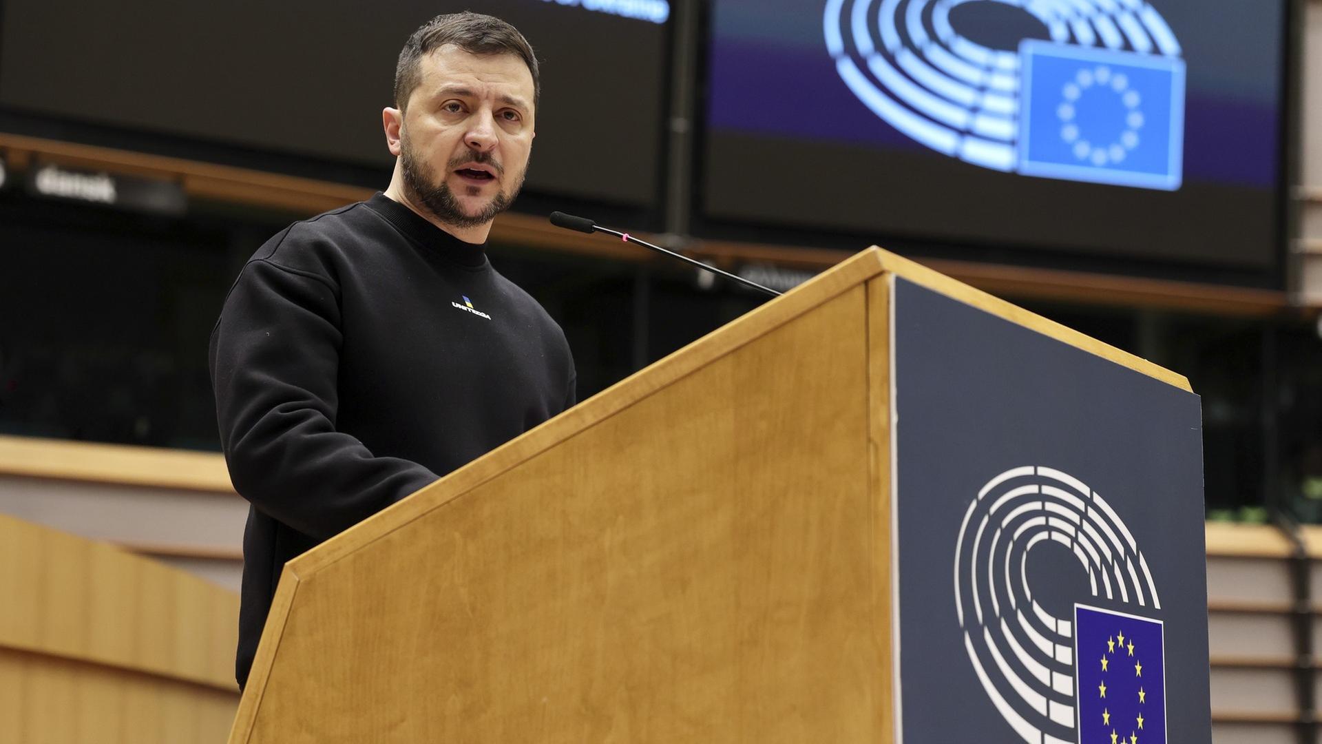 Selenskyj spricht im EU-Parlament
