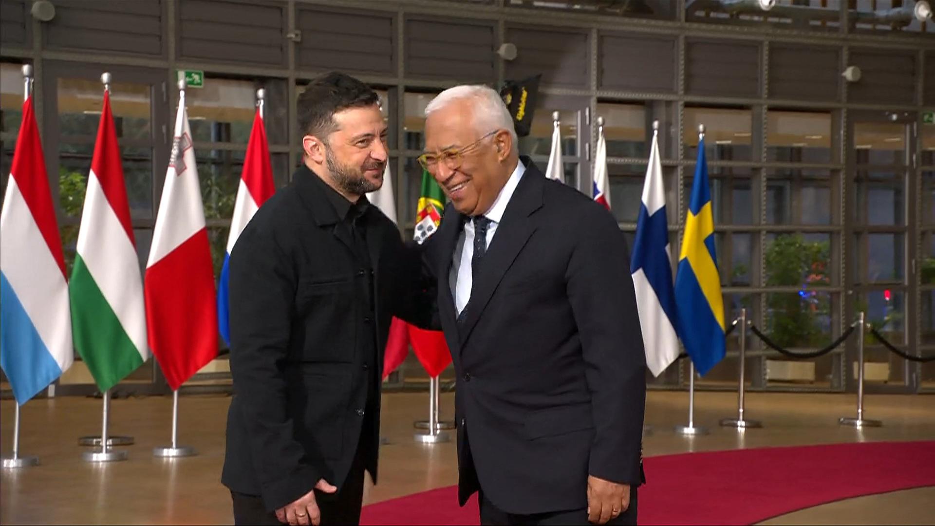 Selenskyj und Costa vor dem EU-Gipfel