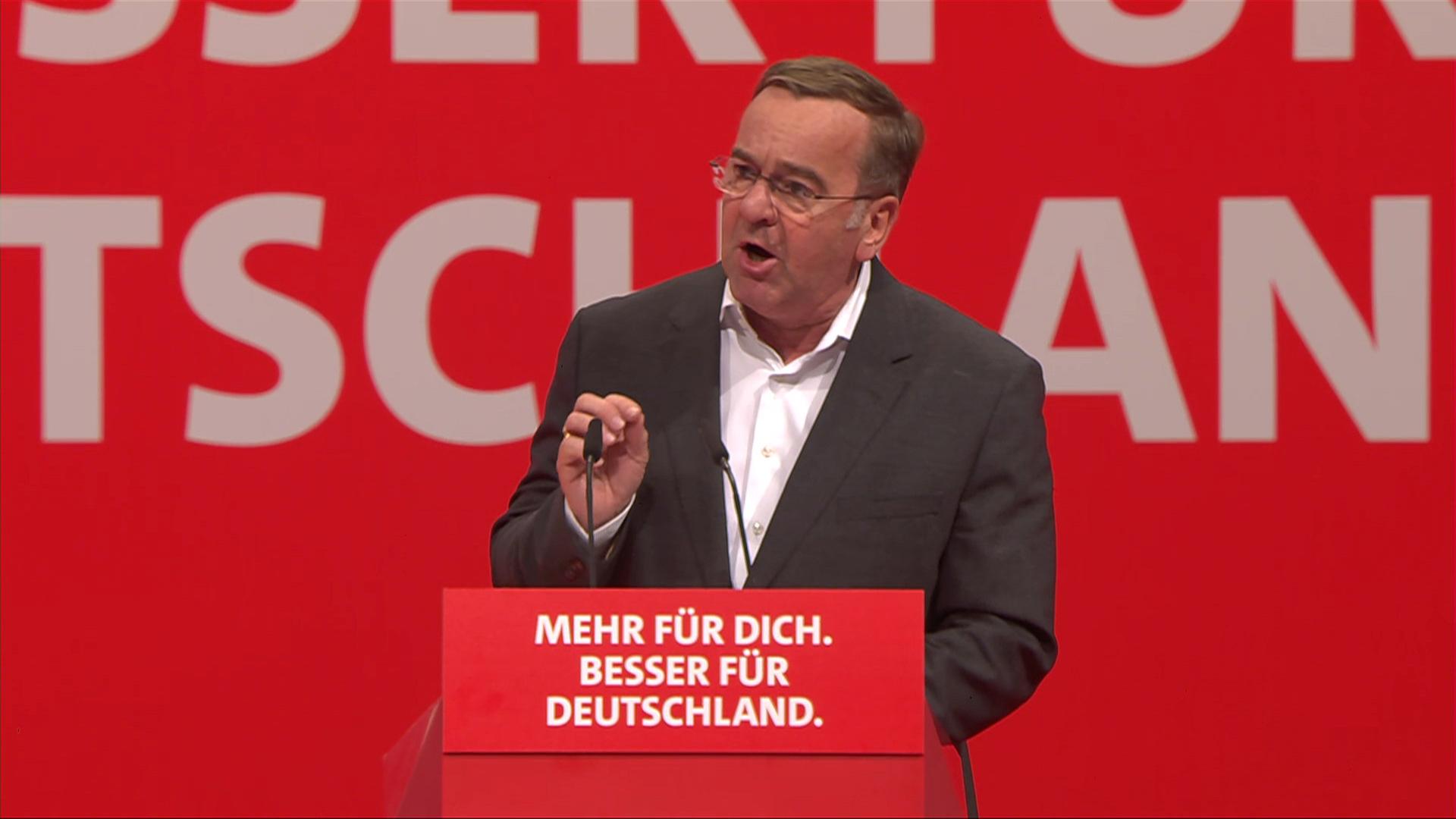 SPD-Parteitag: Rede von Boris Pistorius (Bundesminister für Verteidigung)