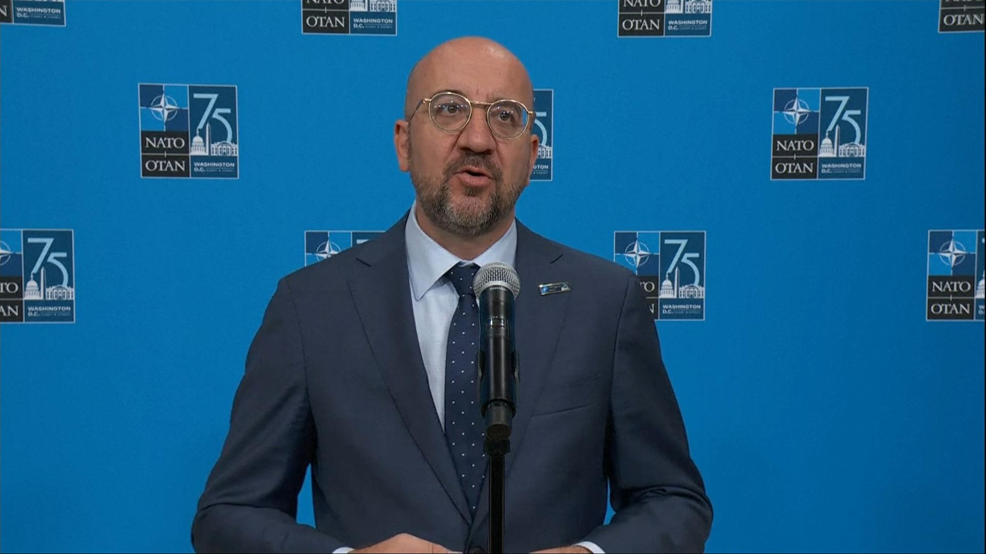 Statement Charles Michel beim NATO-Gipfel