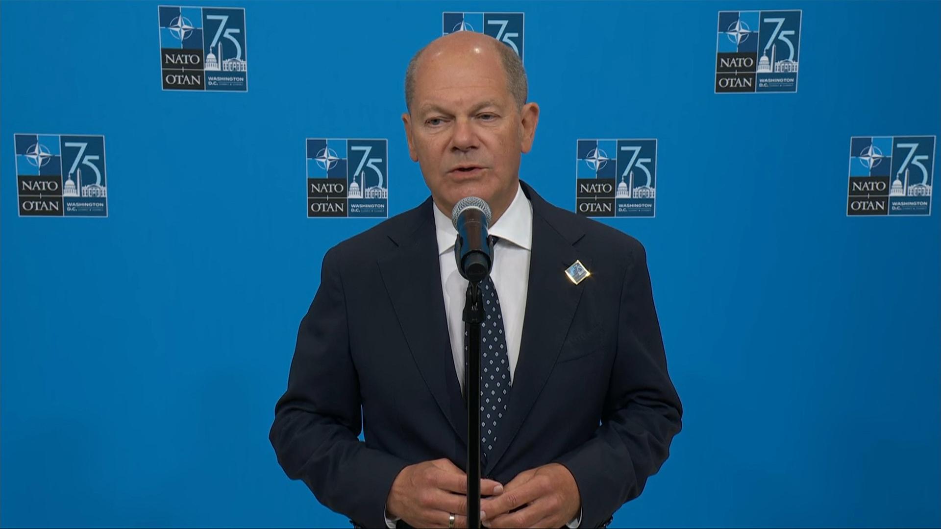 Statement Olaf Scholz beim NATO-Gipfel