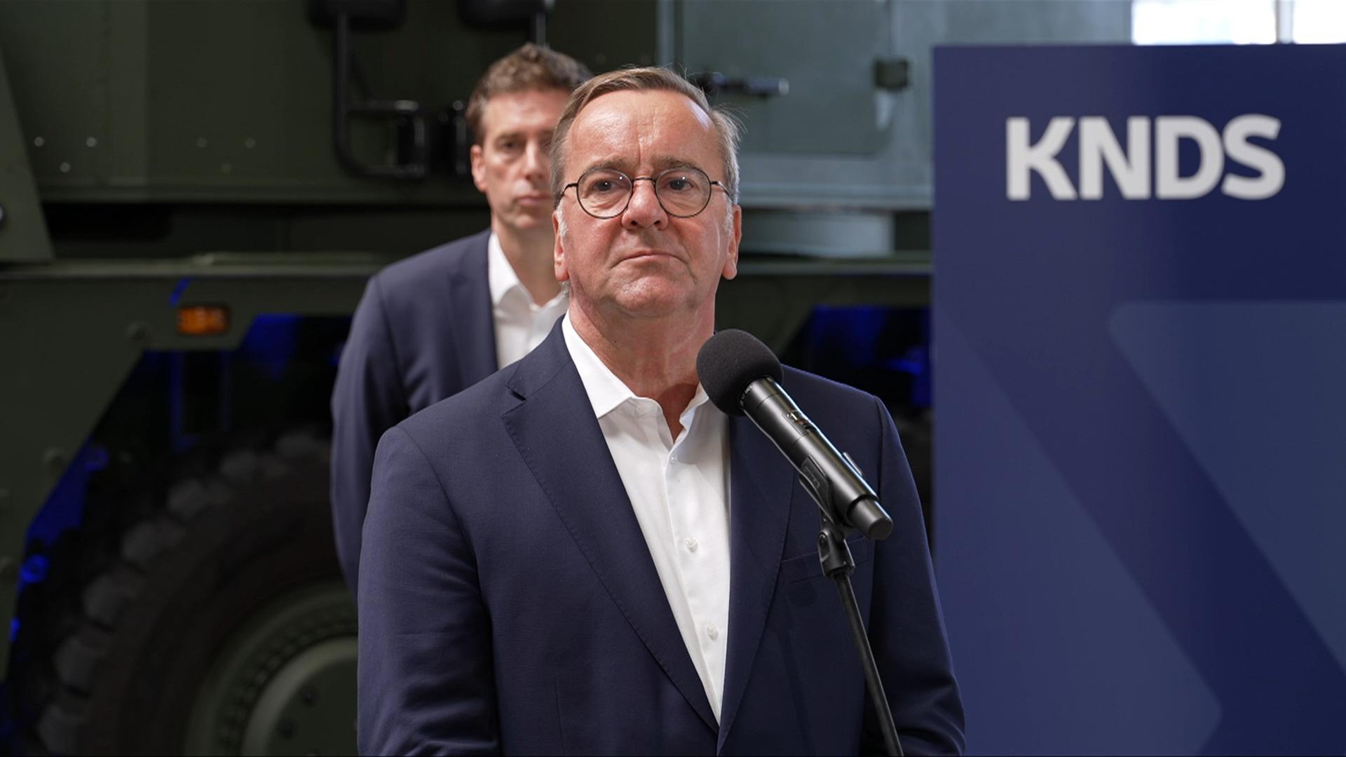 Statement Pistorius beim Besuch eines Rüstungsunternehmens