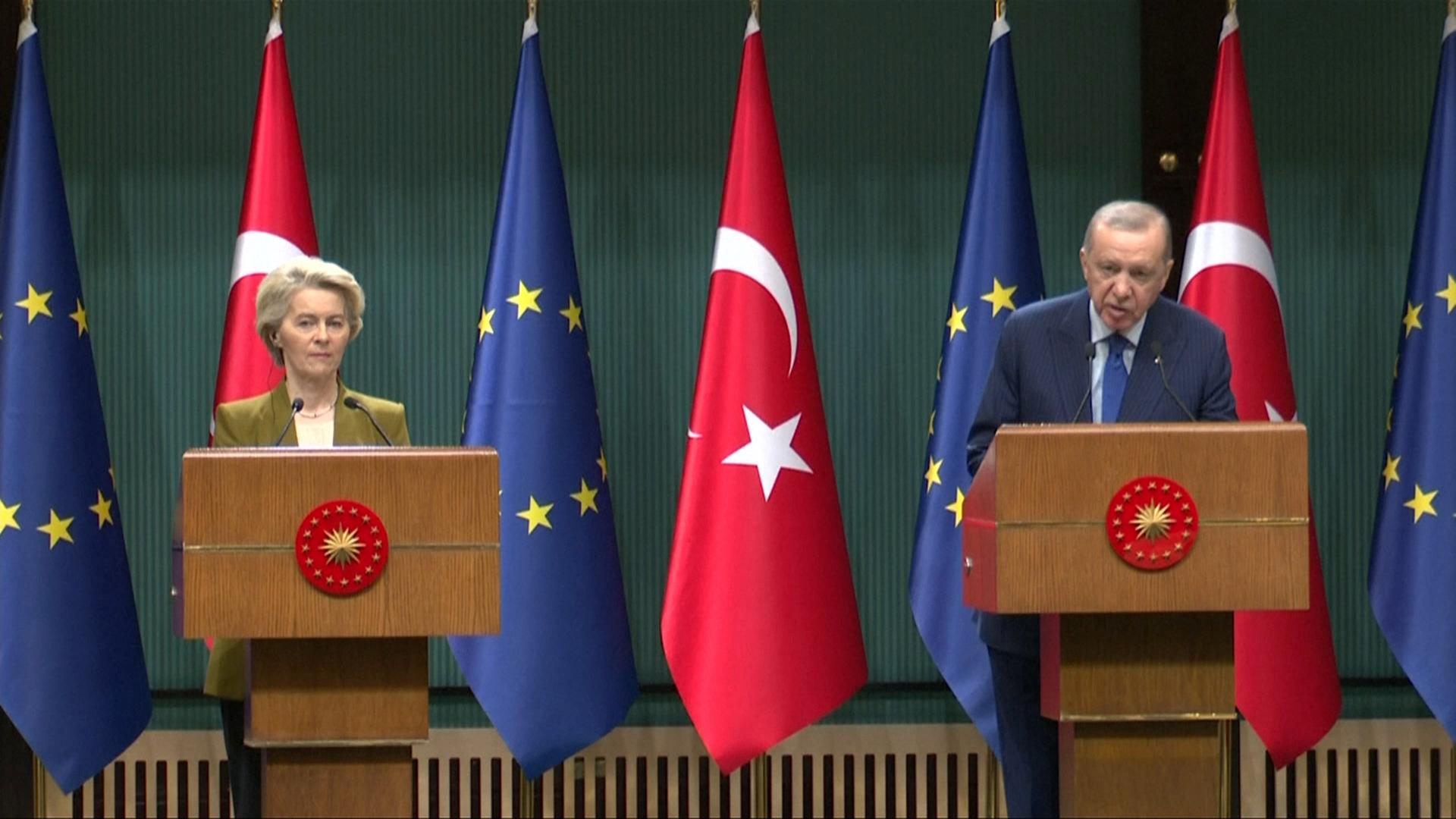 Von der Leyen und Erdoğan nach Gesprächen zu Syrien