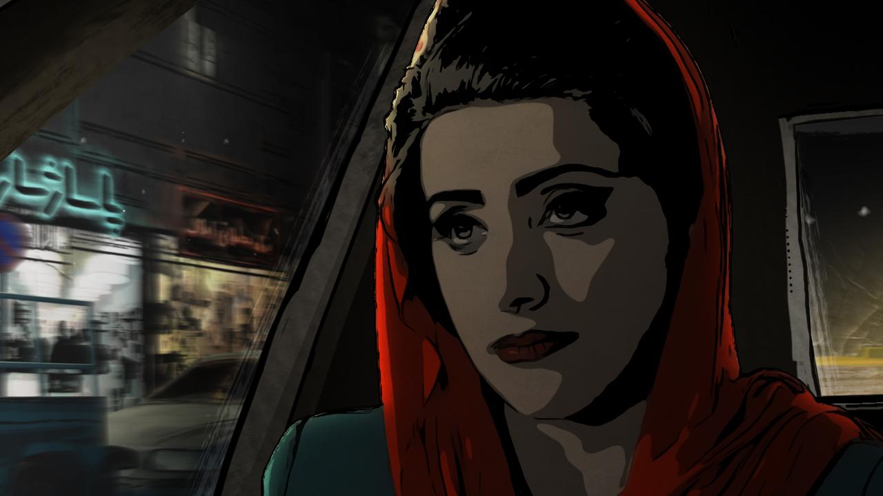 Filmszene: Pari im Taxi