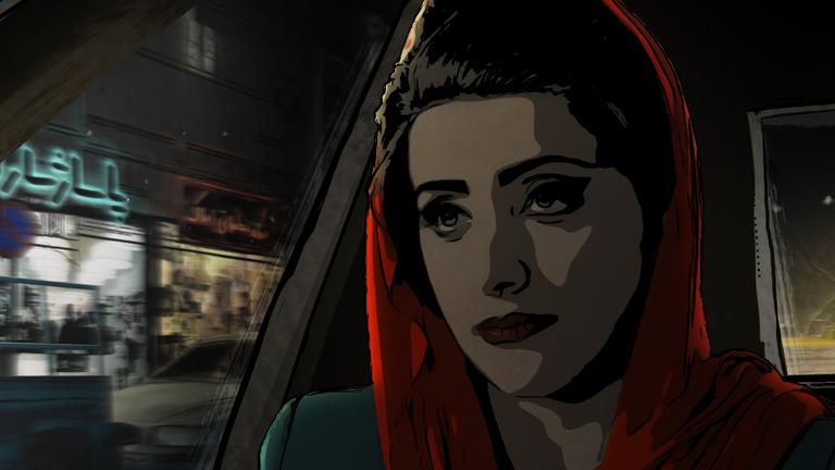 Filmszene: Pari im Taxi