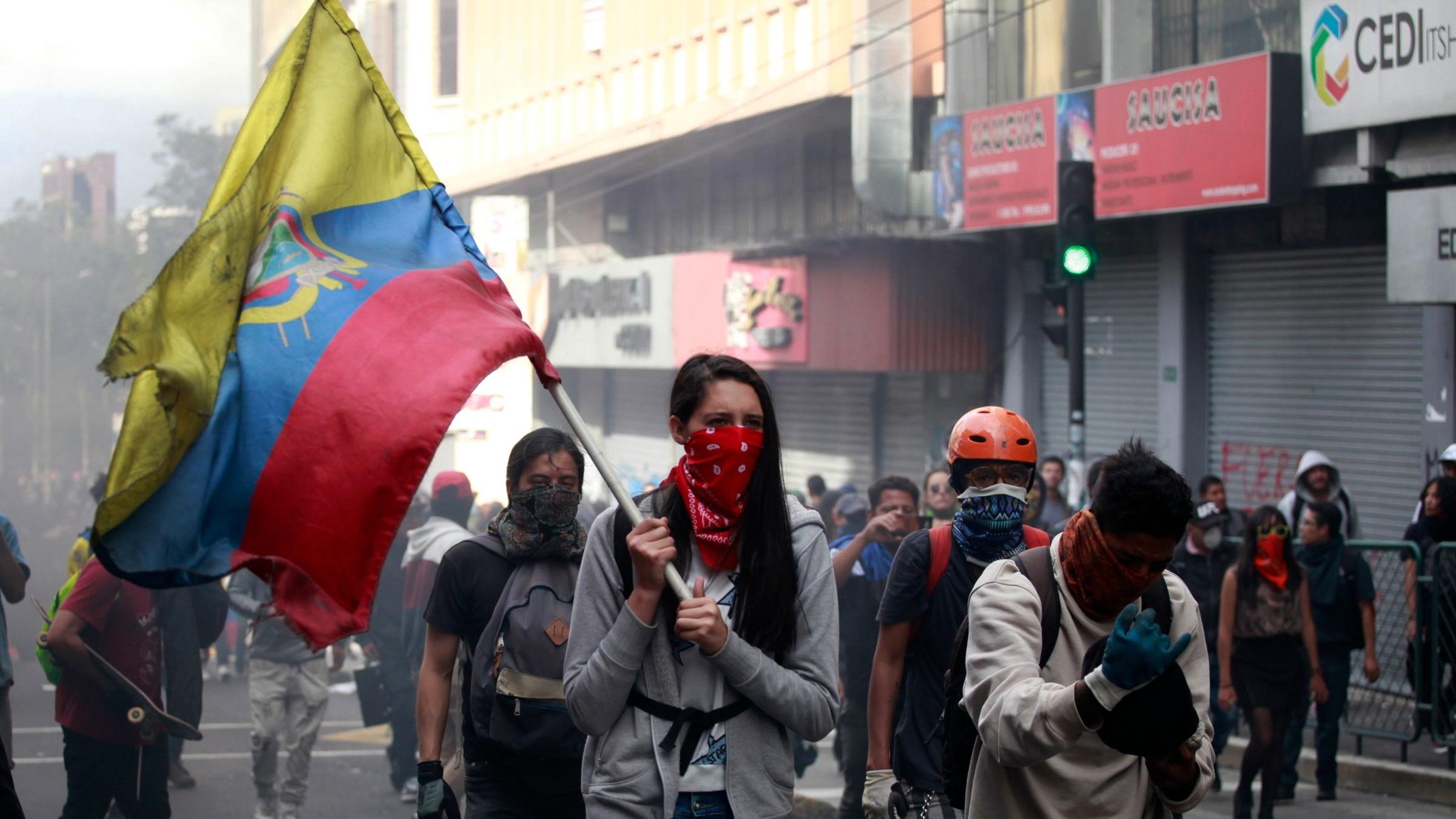 Demonstranten in der Hauptstadt Quito.