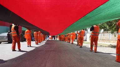 Die afghanische Flagge. Symbolbild