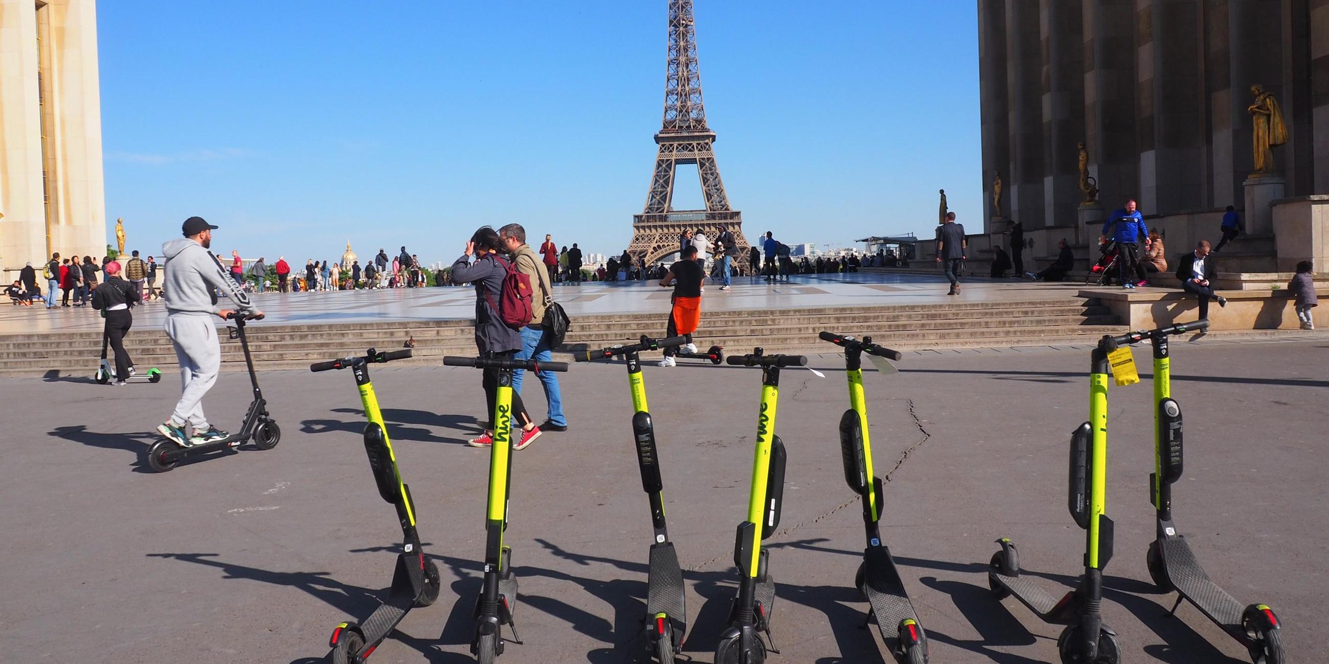 E-Scooter werden in Paris auf Tempo 10 gedrosselt.