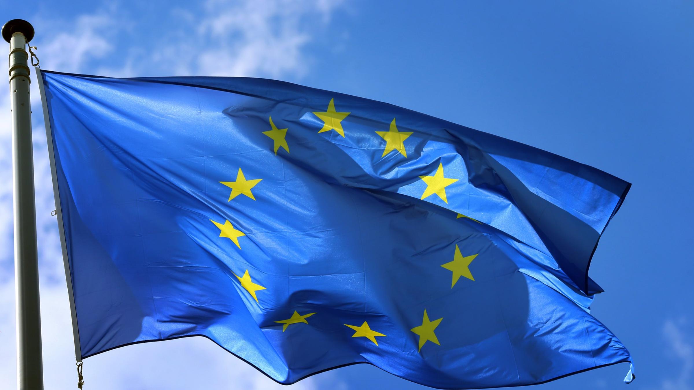 Europäische Fahne in Straßburg.