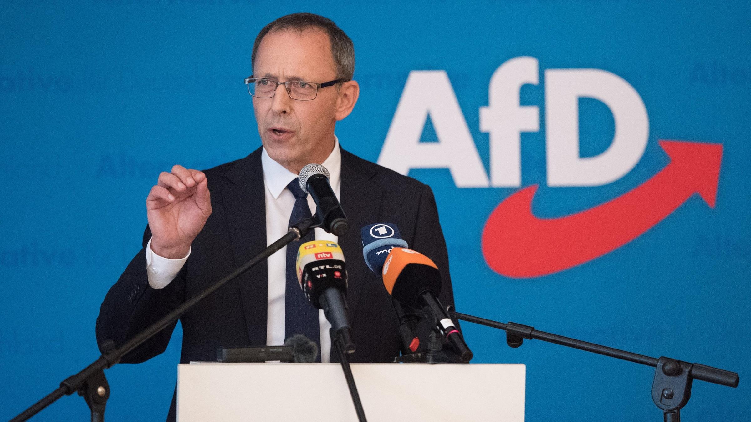 Jörg Urban beim Wahlkampfauftakt der AfD Sachsen.