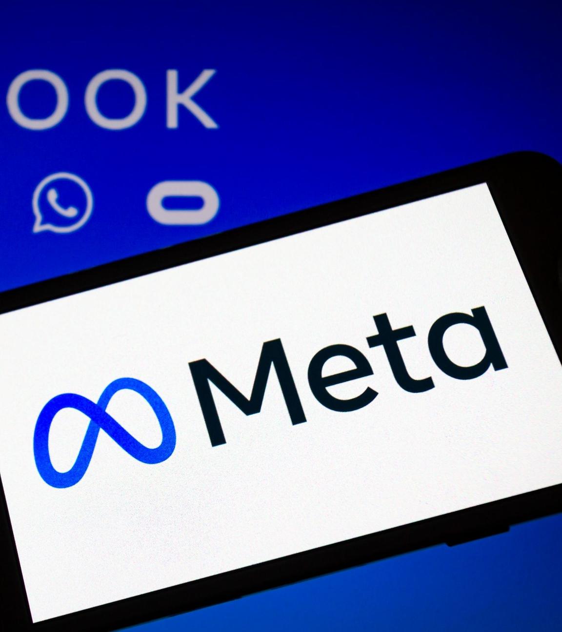 Meta-Logo auf einem Smartphone.
