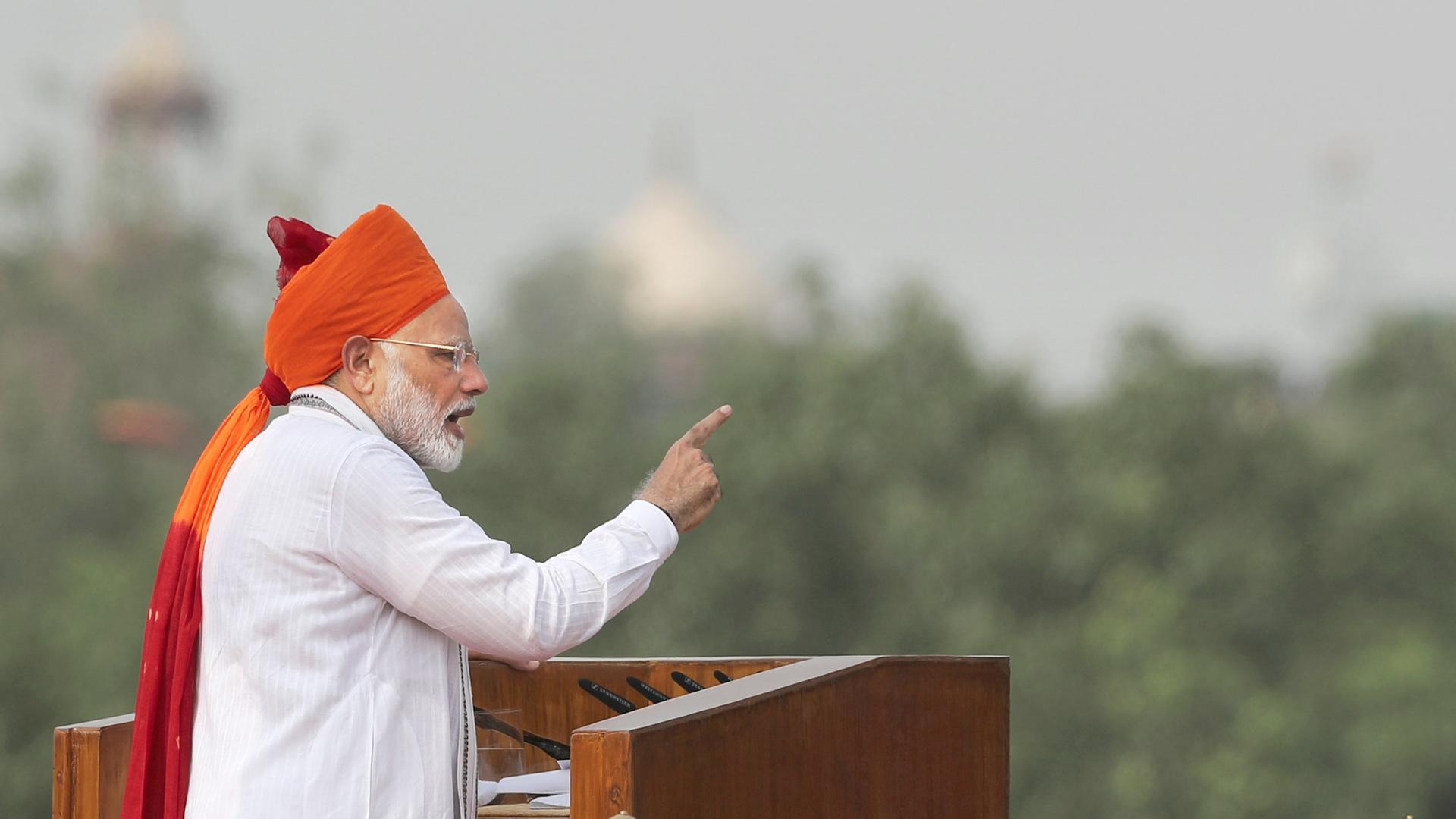 Narendra Modi bei einer Ansprache in Neu Delhi. Archivbild