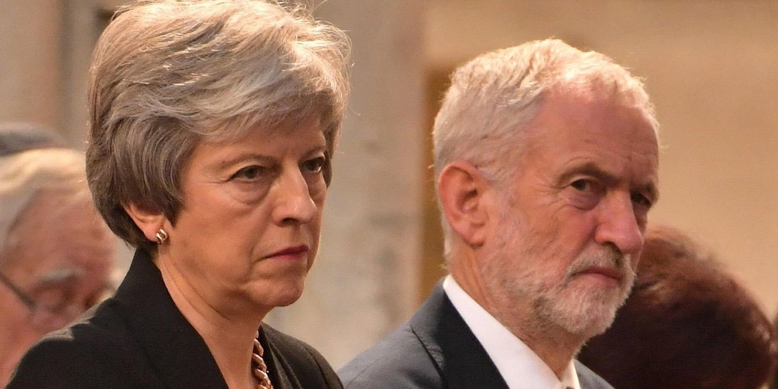 Premierministerin Theresa May und Labour-Chef Corbyn. Archivbild