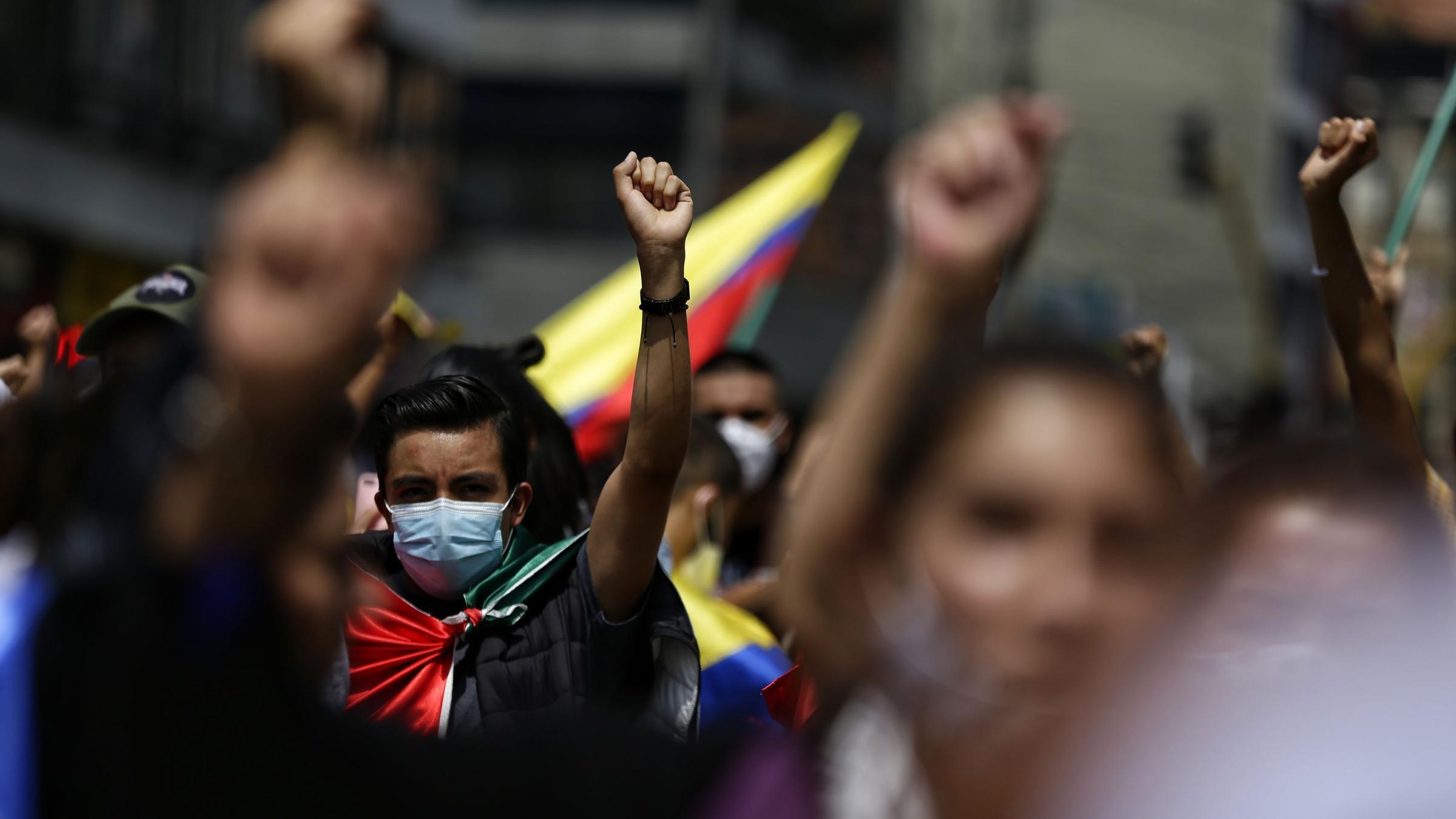 Proteste gegen die konservative Regierung in Kolumbien. Archiv