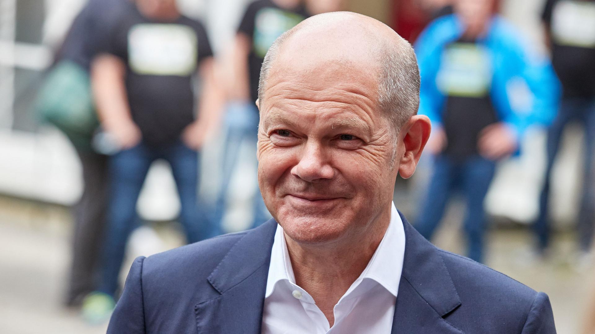 SPD-Kanzlerkandidat Olaf Scholz auf Wahlkampftour.