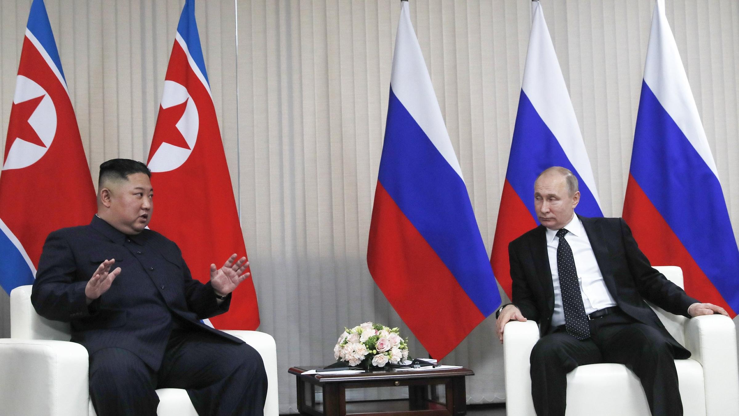 Wladimir Putin und Kim Jong Un kamen in Wladiwostok zusammen.