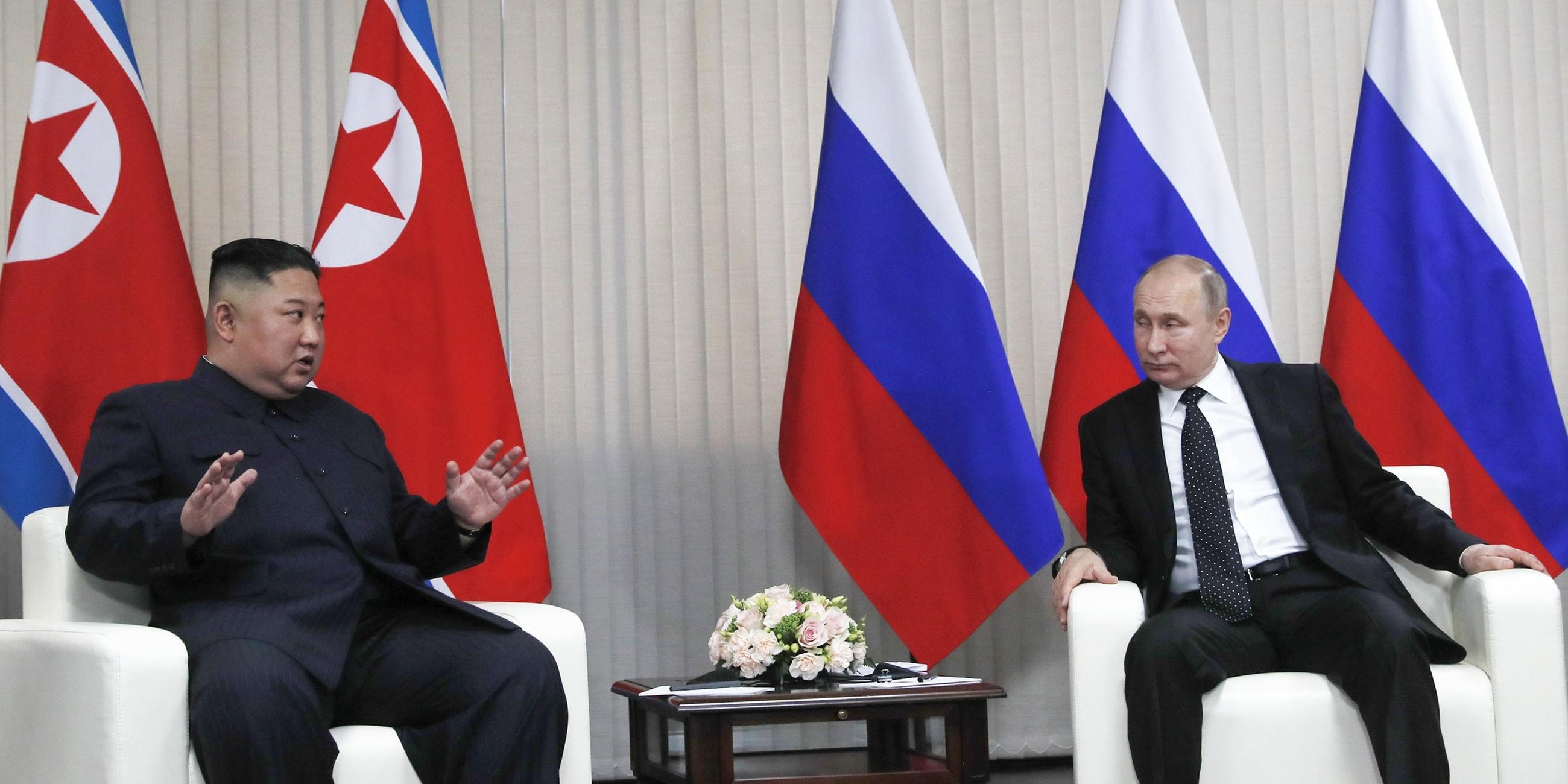 Wladimir Putin und Kim Jong Un kamen in Wladiwostok zusammen.