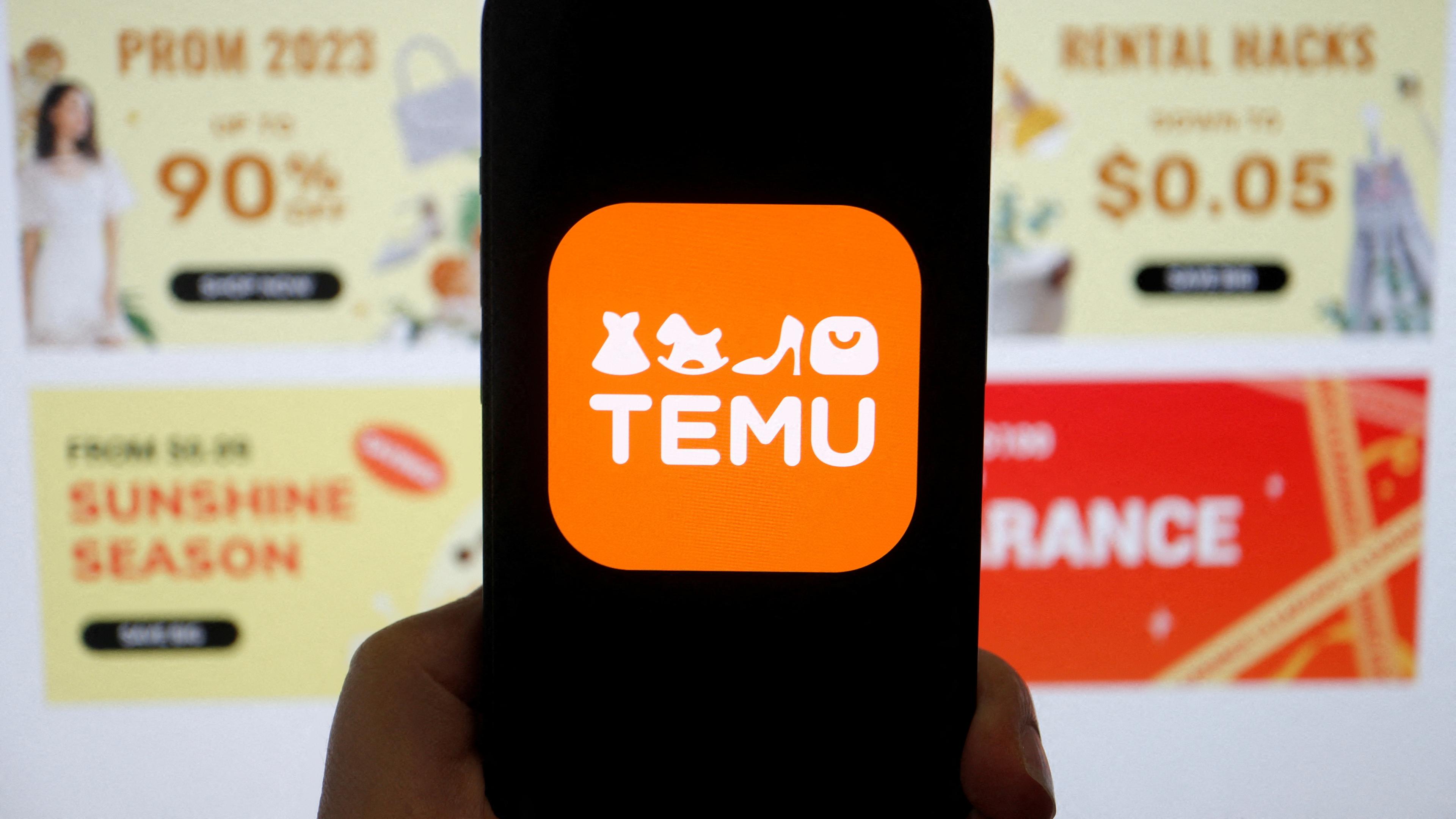 Das Logo der chinesischen Shopping-App "Temu"