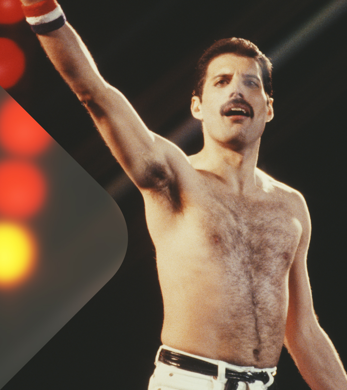Freddy Mercury auf der Bühne. 