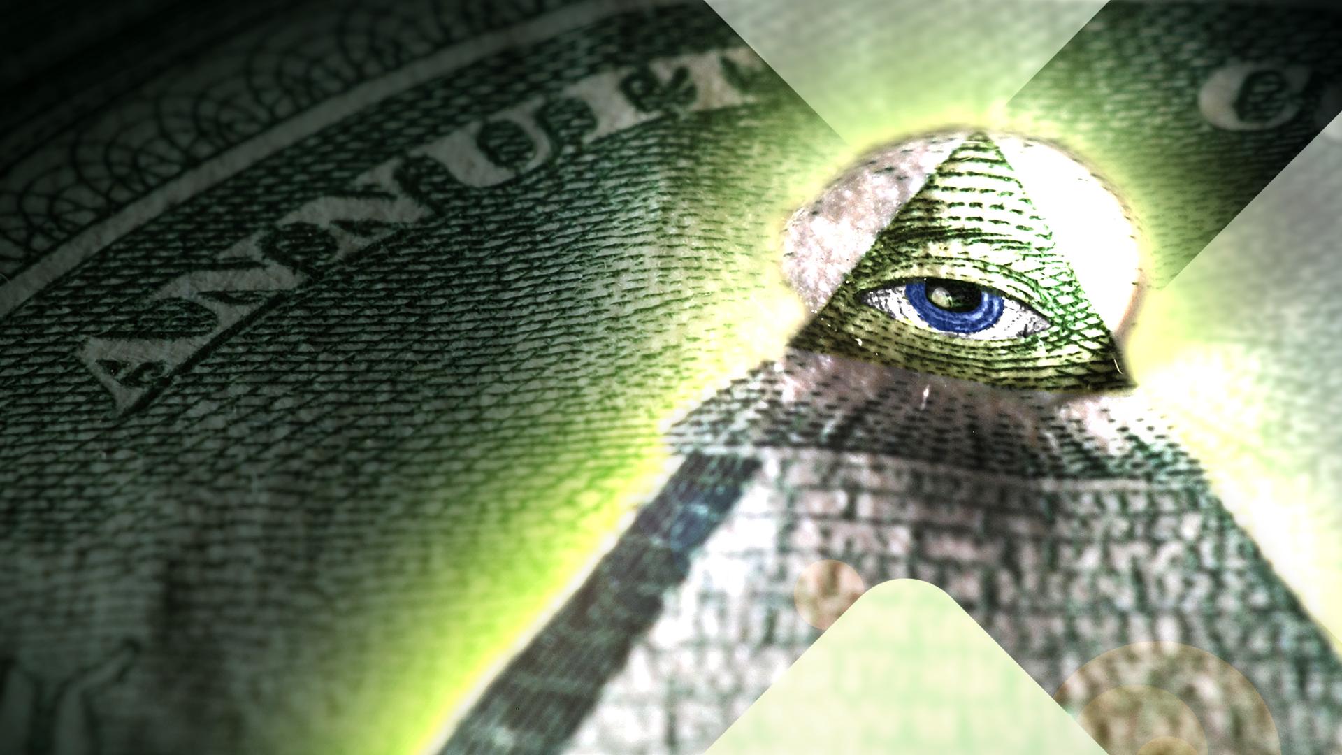 Das Auge der Vorsehung auf einer Ein-Dollar-Note 