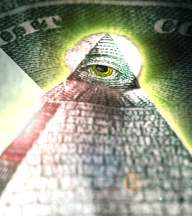 Das Auge der Vorsehung auf einer Ein-Dollar-Note 