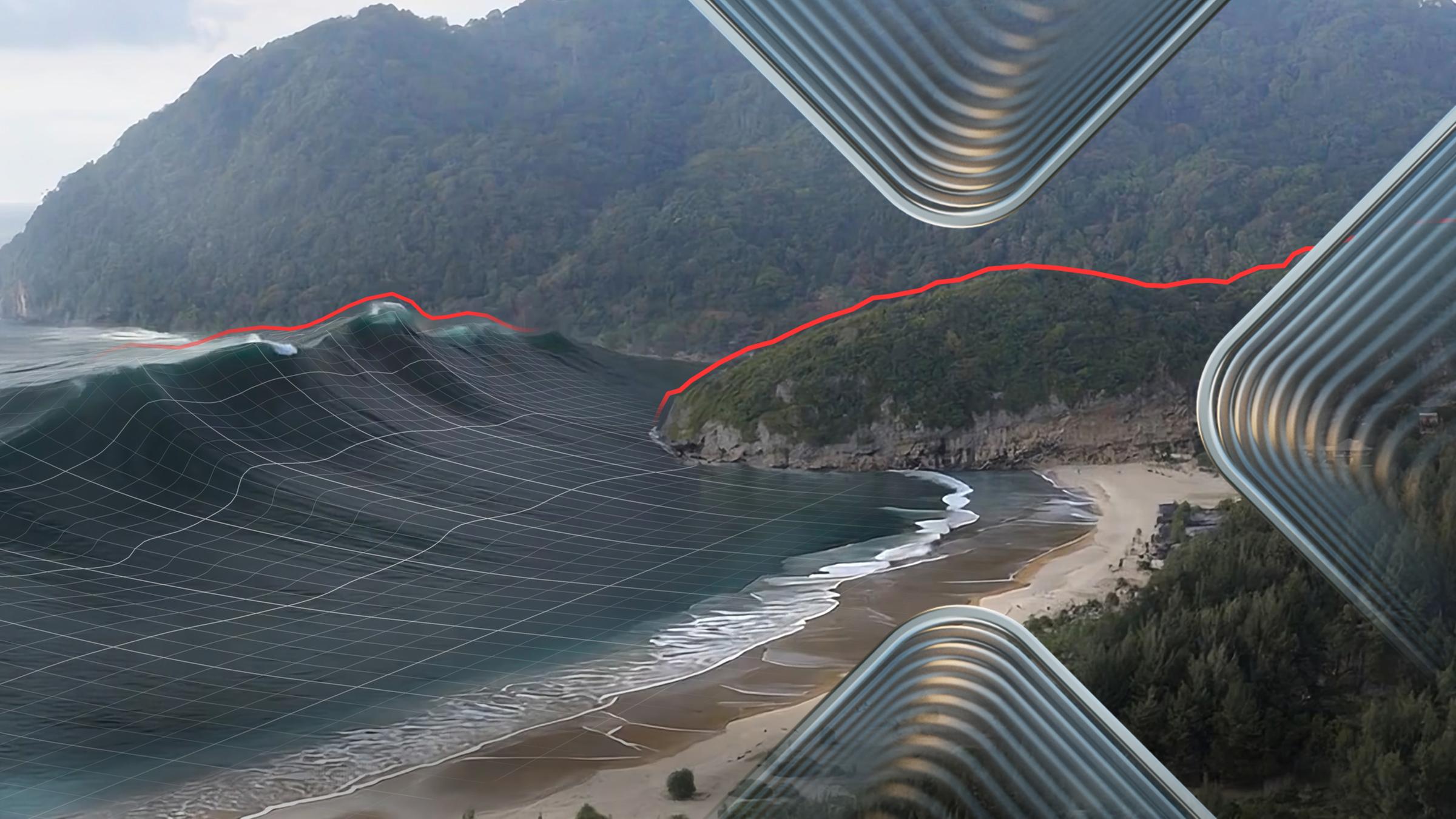 Tsunami-Welle bei Lokhnga, Indonesien