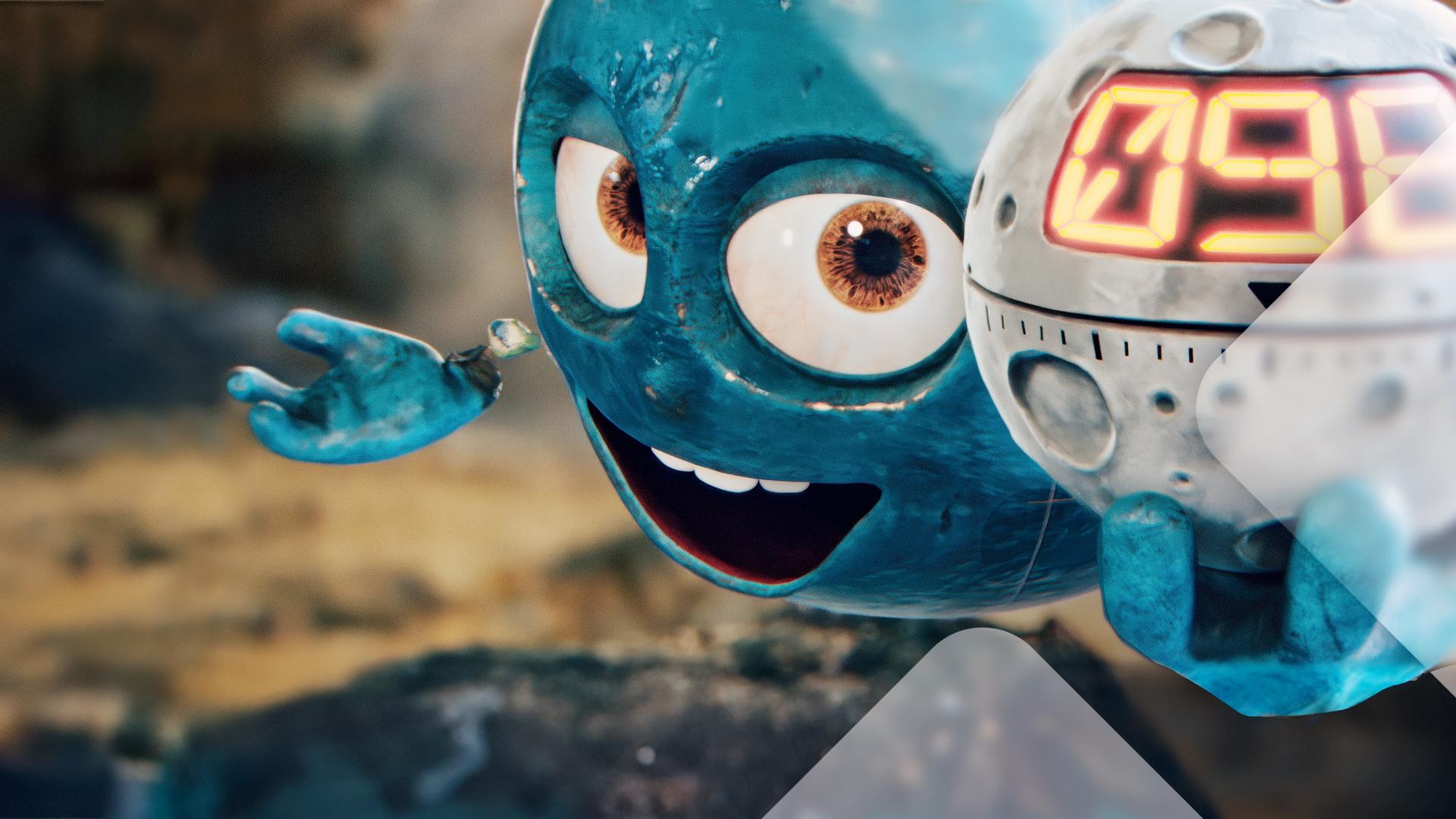 Die Erde als Figur mit Kapsel