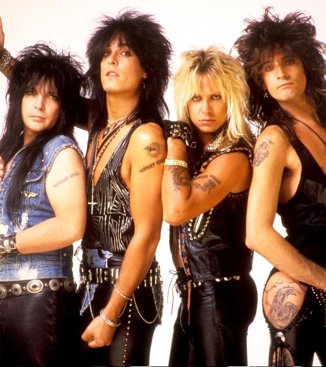 Bandportraitfoto der Gruppe Mötley Crue aus dem Jahr 1980