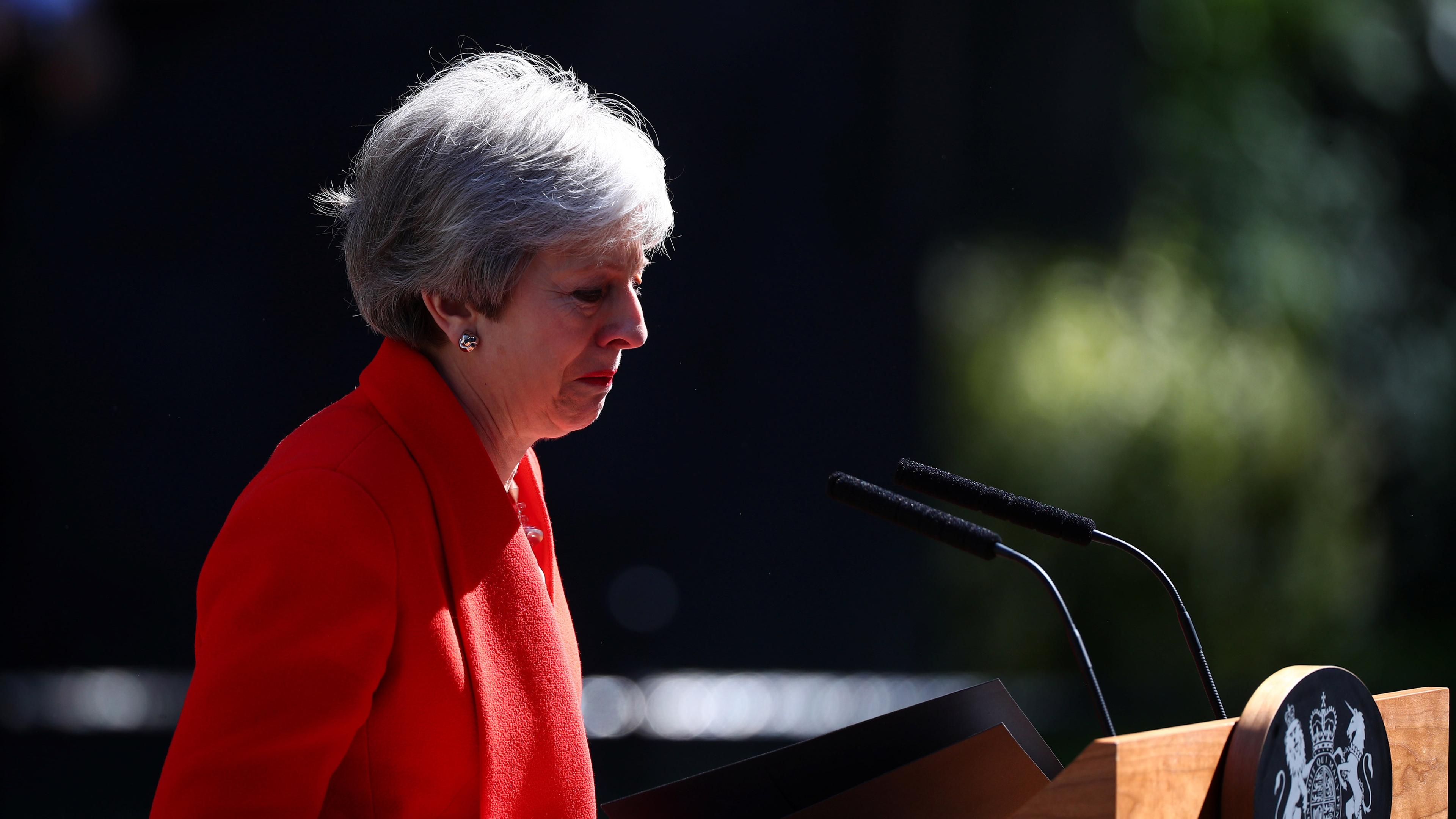 Theresa May, Premierministerin von Großbritannien tritt zurückv